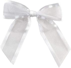 img 4 attached to 🎀 White Organza Bows – Set of 12, Pre-Tied Craft Ribbon Bow with Satin Edge for Christmas, Weddings, Gift Baskets, Birthdays, and More!
