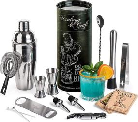 img 4 attached to 🍸 Ultimate Mixology Bartender Kit: 14-Piece Cocktail Shaker Set - Premium Bar Tool Set for Home and Professional Bartending - Martini Shaker Set with Essential Drink Mixing Bar Tools - Exclusive Cocktail Picks and Recipes Bonus