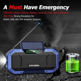 img 2 attached to 📻 Essential Hand Crank Emergency Weather Radio: Bluetooth Speaker, Portable NOAA WB AM FM Radio, IPX6 Waterproof, Solar Powered, Cell Phone Charger, Flashlight - Ideal for Home, Camping, Hurricane Preparedness