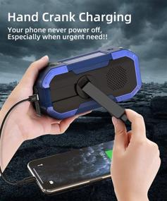 img 1 attached to 📻 Essential Hand Crank Emergency Weather Radio: Bluetooth Speaker, Portable NOAA WB AM FM Radio, IPX6 Waterproof, Solar Powered, Cell Phone Charger, Flashlight - Ideal for Home, Camping, Hurricane Preparedness