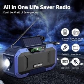 img 3 attached to 📻 Essential Hand Crank Emergency Weather Radio: Bluetooth Speaker, Portable NOAA WB AM FM Radio, IPX6 Waterproof, Solar Powered, Cell Phone Charger, Flashlight - Ideal for Home, Camping, Hurricane Preparedness