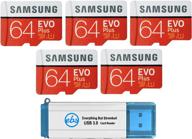 📸 карта памяти samsung 64gb evo plus microsd (5 штук) с адаптером и пакетом чтения everything but stromboli 3.0. логотип