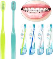 🪥 y-kelin 4 шт. u-образная ортодонтическая зубная щетка: мягкие щетинки + накладки на головку для эффективной чистки зубов. логотип