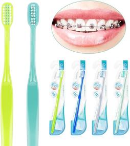 img 4 attached to 🪥 Y-Kelin 4 Pcs U-Shaped Orthodontic Toothbrush: Soft Bristles + Head Covers for Effective Cleaning of Teeth