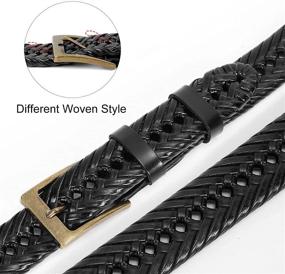 img 2 attached to Stylish and Durable Braided Leather JASGOOD Single B 👔 Brown Men's Accessories and Belts - Perfect for Every Outfit