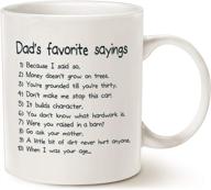 🎁 funny dads favorite sayings coffee mug - mauag father's day gifts, top ten dadisms in a hilarious list, best birthday gift for dad, father cup - 11 oz white logo