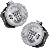 🚗 sae/dot approved fog lights | replacement for dodge caravan charger challenger caliber chrysler pacifica sebring jeep patriot compass | oe style clear lens with 12v 42w bulbs logo