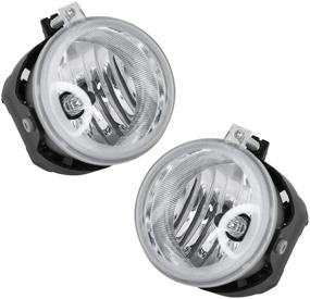 img 4 attached to 🚗 SAE/DOT Approved Fog Lights | Replacement for Dodge Caravan Charger Challenger Caliber Chrysler Pacifica Sebring Jeep Patriot Compass | OE Style Clear Lens with 12V 42W Bulbs