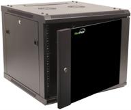 efficient organization and security: navepoint 9u wall mount network server cabinet rack with 600mm depth, glass door, and lock logo