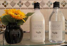 img 1 attached to 🧺 The Farmhouse Room Inc. 1/2 Gallon Bottles: BPA Free & PET Plastic Laundry Soap Dispenser for Liquid Detergent and Fabric Softener (64oz.) – Waterproof Labels, Detergent/Softener 2-Pack