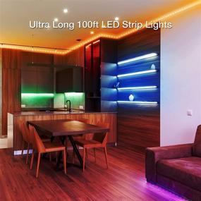 img 3 attached to VOLIVO Bluetooth Smart RGB Led Strip Lights 100ft - App Controlled, Music Sync, Color Changing Led Lights for Bedroom and Home Decoration