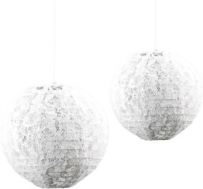 img 4 attached to Andaz Press Hanging Lace Lanterns: Real Lace Fabric, 8-inch and 10-inch, 2-Pack for Burlap and Lace Theme Wedding, Bridal, Baby Shower, 1st Birthday Party Supplies, Girl Nursery Decorations - Buy Now!