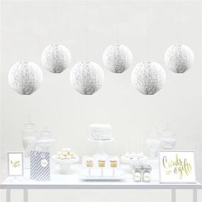 img 3 attached to Andaz Press Hanging Lace Lanterns: Real Lace Fabric, 8-inch and 10-inch, 2-Pack for Burlap and Lace Theme Wedding, Bridal, Baby Shower, 1st Birthday Party Supplies, Girl Nursery Decorations - Buy Now!