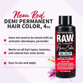 img 2 attached to Vibrant Neon Red Demi-Permanent Hair Color, Vegan, Ammonia-Free, Paraben-Free, PPD-Free, Long-lasting for over 45 washes, 4oz