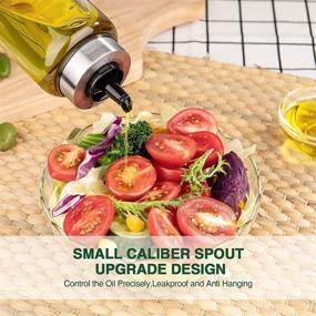 img 2 attached to 🍶 (2PACK) Hotder Olive Oil Dispenser Bottles, 17 OZ Glass Oil & Vinegar Cruet Bottles Set with Degree Scale - No Drip for Kitchen