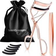 🌹 rose gold eyelash curler kit - premium lash curler for perfect lashes with 5 replacement pads - universal eye lashes curlers for women (box colors vary) logo