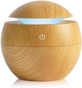 img 1 attached to 🌿 Azkosk USB Air Humidifier with Free Filter | Wood Grain Air Purifier for Home, Office, Car | Electric Ultrasonic Mist Oil Diffuser | Cool Mist Humidifier with 7 Color Changing LED Night Light | Aromatherapy