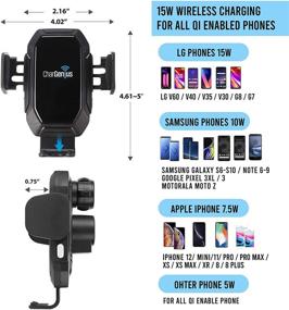 img 1 attached to CharGenius 15W Wireless Car Charger, 2021 Version with Tempered Glass, Fast Qi Charging, Auto-Clamping, CD 📱 Slot Mount, Phone Holder for Dashboard, Windshield, Air Vent - Compatible with iPhone, Android, LG, Samsung Galaxy Phones