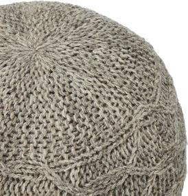 img 2 attached to 🪑 Magnolia Handwoven 100% Wool Pouf (Grey): Luxurious Comfort and Style Combined