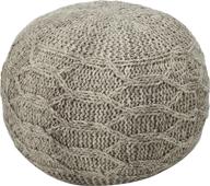 🪑 magnolia handwoven 100% wool pouf (grey): luxurious comfort and style combined logo