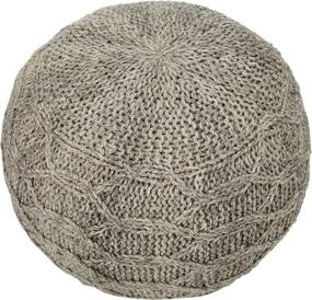 img 3 attached to 🪑 Magnolia Handwoven 100% Wool Pouf (Grey): Luxurious Comfort and Style Combined