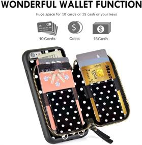 img 3 attached to 📱 ZVE iPhone 6/6s Zipper Wallet Case with Card Holder Slot, Crossbody Chain Handbag Purse, Leather Shockproof Protective Case Cover for Apple iPhone 6/6s, 4.7 inch - Polka Dots