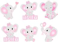 pink elephant baby shower decoration logo