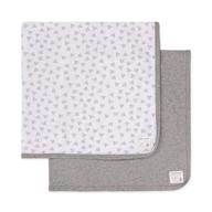 burt's bees baby - set of 2 organic cotton blankets: swaddle, stroller, receiving blankets in heather grey solid and honeybee print, generous size of 29x29 inch (pack of 2) logo