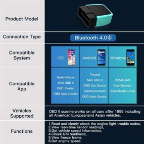 img 2 attached to Улучшенный сканер OBD2 Bluetooth - автомобильный диагностический сканер для iPhone, iPad и Android с считывателем кодов ошибок и приложением для тестирования аккумулятора