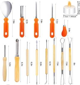 img 1 attached to 🎃 Halloween Pumpkin Carving Tools Kit, 15 Piece Professional Pumpkin Cutting Supplies with 6 LED Candles, Halloween Decoration Pumpkin Cutting Tools Set