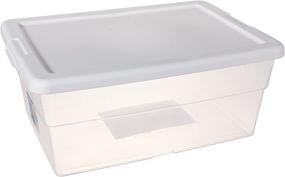 img 1 attached to 📦 Sterilite 16 Quart Clear Storage Box with White Lid - Pack of 2