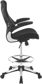 img 1 attached to Enhanced Modway Charge Drafting Chair - Stylish Reception Desk Chair - Drafting Stool with Flip-Up Arms in Black