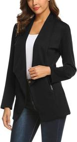img 3 attached to 👩 ELESOL Womens Draped Asymmetric Business Suiting & Blazers: Elevate your Professional Wardrobe