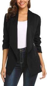img 4 attached to 👩 ELESOL Womens Draped Asymmetric Business Suiting & Blazers: Elevate your Professional Wardrobe