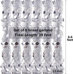 img 2 attached to 🎄 Roberly 6 Pack Christmas Tinsel Garland - 39 Feet of Festive Tree Decoration for Holiday Party Supplies