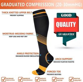 img 1 attached to Compression Circulation Stockings 20 30MmHG Athletic Men's Clothing