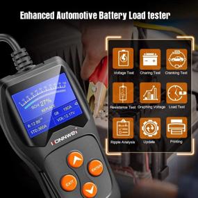 img 3 attached to 🚗 KONNWEI KW600 Car Battery Tester: Professional 12V Load Analyzer, Alternator Tester, and Voltage Test for Automotive Batteries