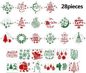 img 3 attached to 28-Piece Christmas Plastic Stencils Set - Drawing Templates for Crafts, DIY Painting - Santa Claus, Snowflakes, Christmas Tree, Elk Patterns