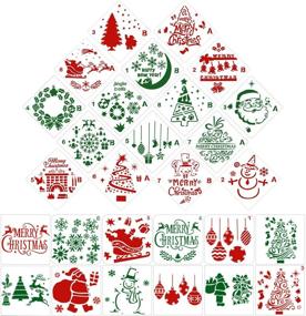 img 4 attached to 28-Piece Christmas Plastic Stencils Set - Drawing Templates for Crafts, DIY Painting - Santa Claus, Snowflakes, Christmas Tree, Elk Patterns