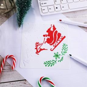 img 1 attached to 28-Piece Christmas Plastic Stencils Set - Drawing Templates for Crafts, DIY Painting - Santa Claus, Snowflakes, Christmas Tree, Elk Patterns