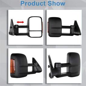 img 3 attached to Скажите "ECCPP Тяговые зеркала для Chevy Silverado GMC Sierra 1500 2500HD 3500 Suburban Yukon XL Tahoe - Нагреваемые электроприводом, с оранжевым освещением, удлиненная версия, комплект зеркал (2003-2006)