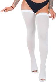 img 3 attached to 🧦 Enhanced Circulation and Support: Thigh High Unisex Anti Embolism Compression Stockings - 15-20 mmHg Moderate Level