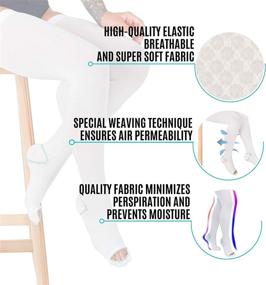 img 1 attached to 🧦 Enhanced Circulation and Support: Thigh High Unisex Anti Embolism Compression Stockings - 15-20 mmHg Moderate Level