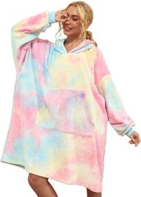 img 4 attached to 🧥 Cozy Comfort: Oversized Blanket Hoodie with Giant Pocket - Soft, Breathable Microfiber Material for Adults & Teens