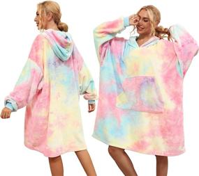 img 2 attached to 🧥 Cozy Comfort: Oversized Blanket Hoodie with Giant Pocket - Soft, Breathable Microfiber Material for Adults & Teens