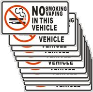 🚫 no smoking no vaping vehicle sticker sign: 10 set, 1.5 x 3 inch, 5 mil vinyl, self adhesive decal логотип