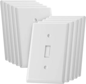 img 4 attached to 🔌 Bates 10-Pack Single Gang White Light Switch Cover Plate - Premium Switch Plate Covers