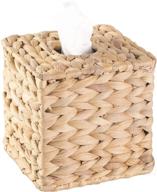 🌾 stylish and functional vintiquewise qi003631.sq water hyacinth wicker square tissue box cover in brown: a perfect blend of elegance and practicality logo