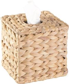 img 4 attached to 🌾 Stylish and Functional Vintiquewise QI003631.SQ Water Hyacinth Wicker Square Tissue Box Cover in Brown: A Perfect Blend of Elegance and Practicality