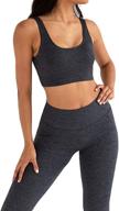 👯 seamless ribbed yoga outfits for women: jetjoy 2 piece sports bra and leggings set for tracksuits logo